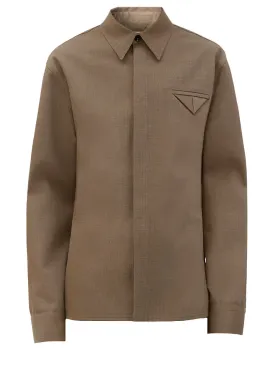 Triangle-pocket overshirt