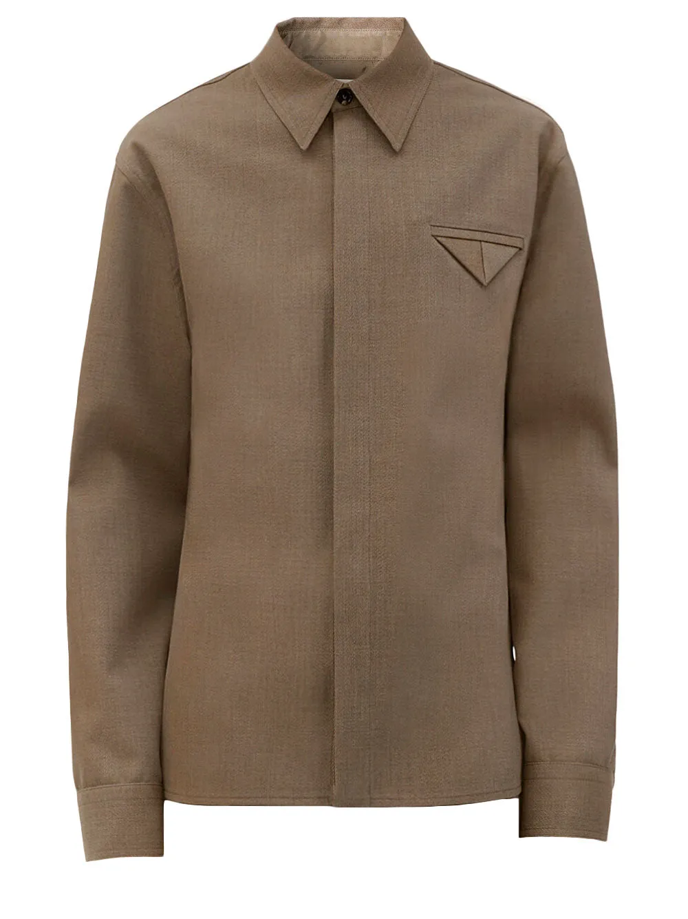 Triangle-pocket overshirt