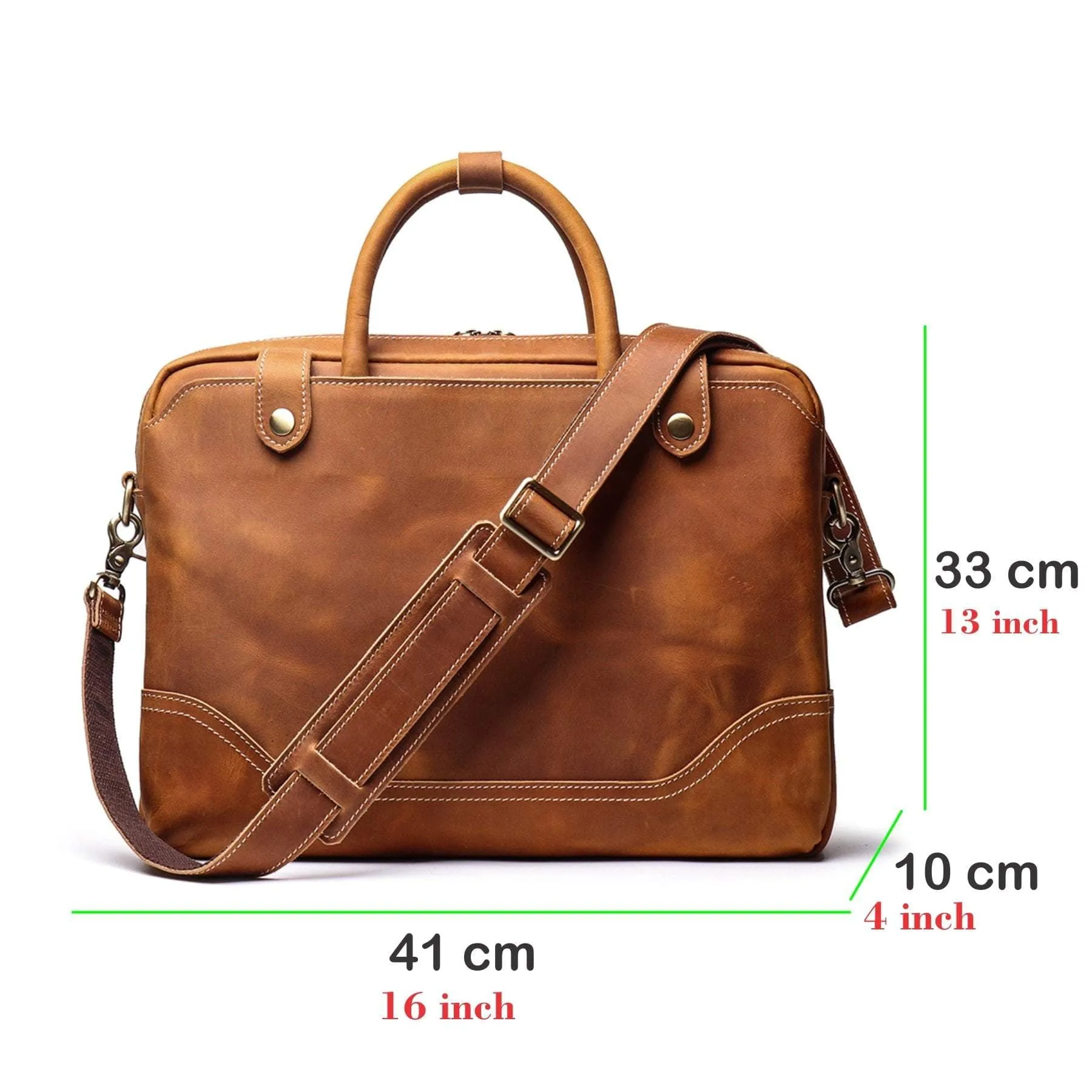 Vintage Brown Genuine Leather Laptop Bag