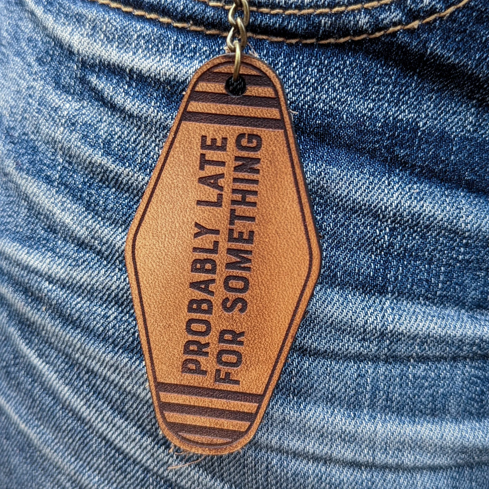 Vintage Motel Key keychain | Probably Late for Something