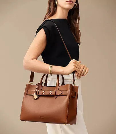 ZB1931200 - Fossil Gilmore Brown Leather Carryall Bag For Women