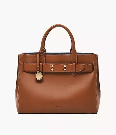 ZB1931200 - Fossil Gilmore Brown Leather Carryall Bag For Women