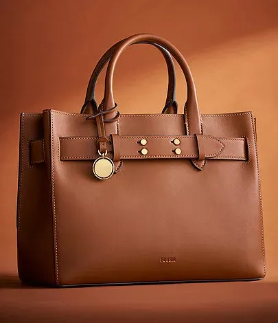 ZB1931200 - Fossil Gilmore Brown Leather Carryall Bag For Women